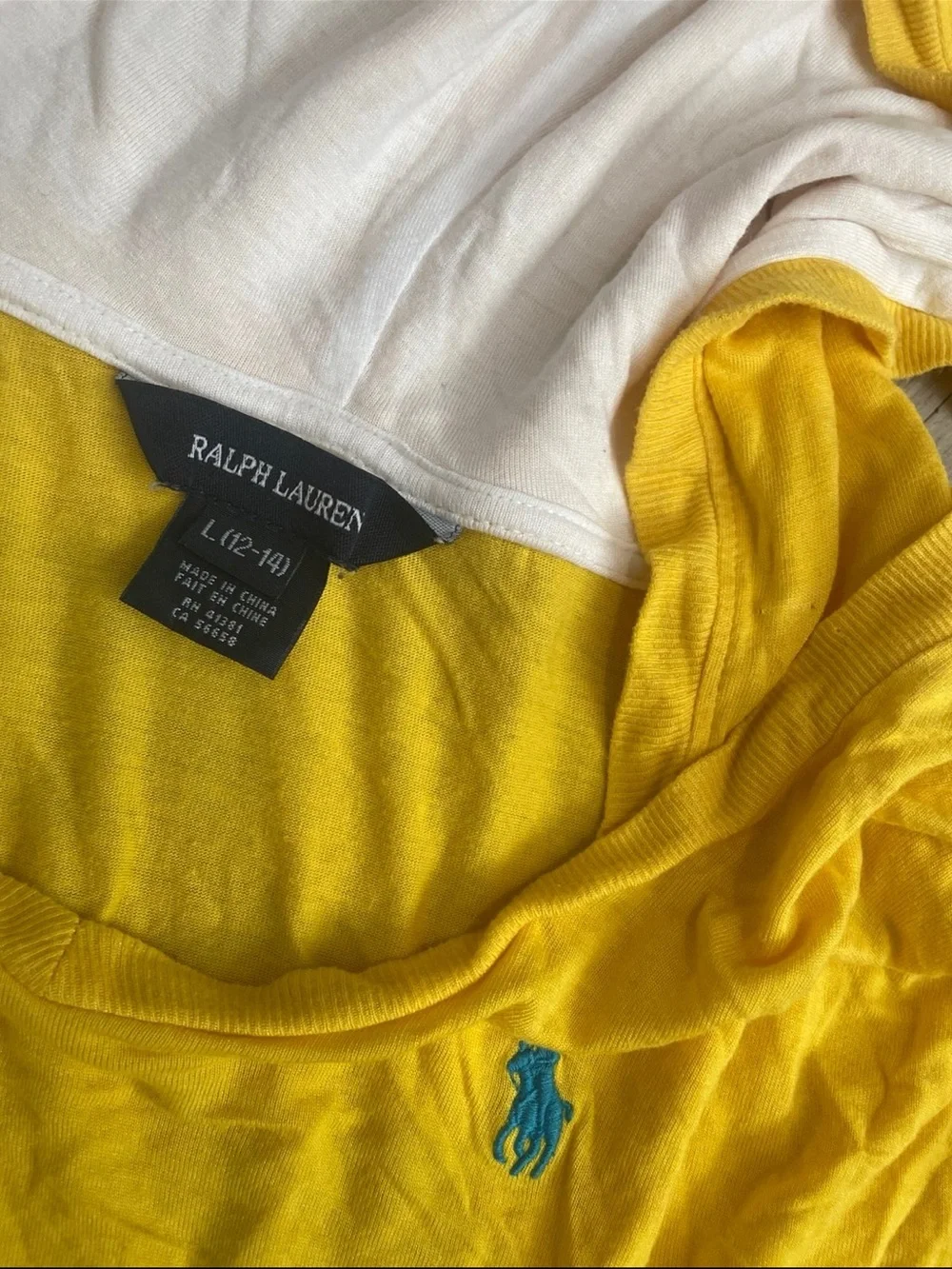 Ralph Lauren Yellow Hooded Long Sleeve Tee